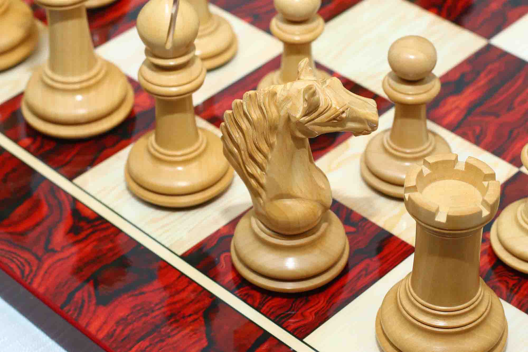 Macedon Series Luxury Staunton 4.4" Boxwood and Bud Rosewood wood Chess set - Image 32