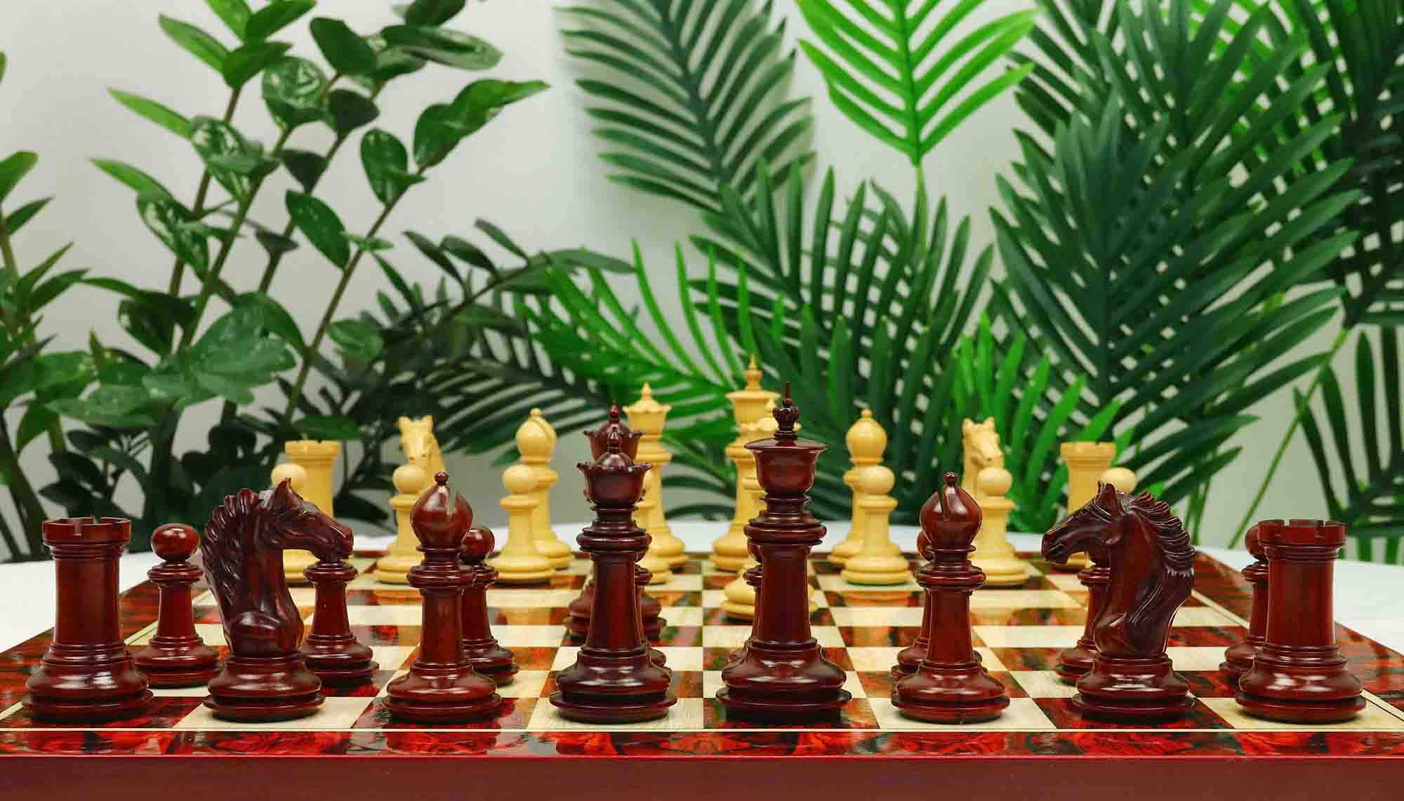 Macedon Series Luxury Staunton 4.4" Boxwood and Bud Rosewood wood Chess set - Image 33