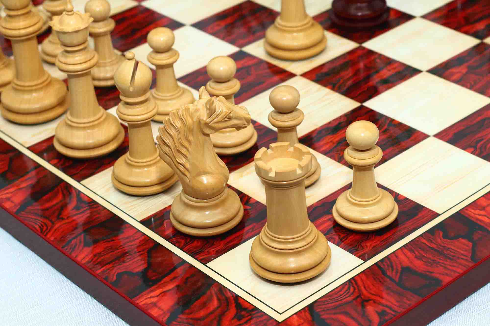 Macedon Series Luxury Staunton 4.4" Boxwood and Bud Rosewood wood Chess set - Image 34