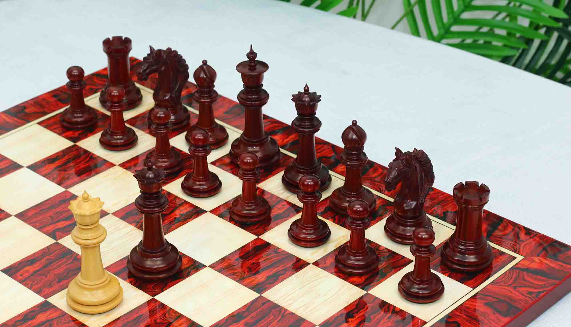 Macedon Series Luxury Staunton 4.4" Boxwood and Bud Rosewood wood Chess set - Image 35