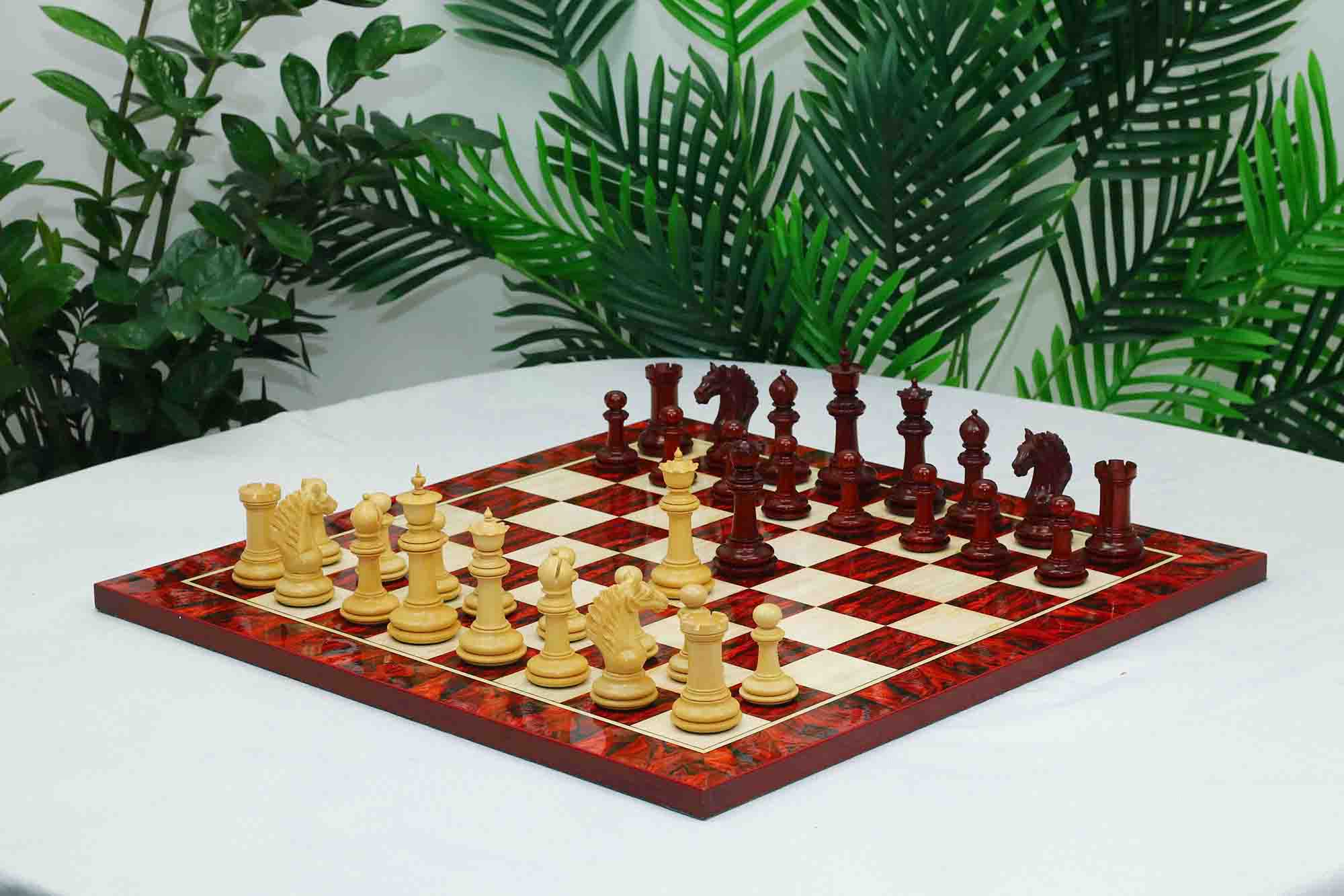 Macedon Series Luxury Staunton 4.4" Boxwood and Bud Rosewood wood Chess set - Image 36