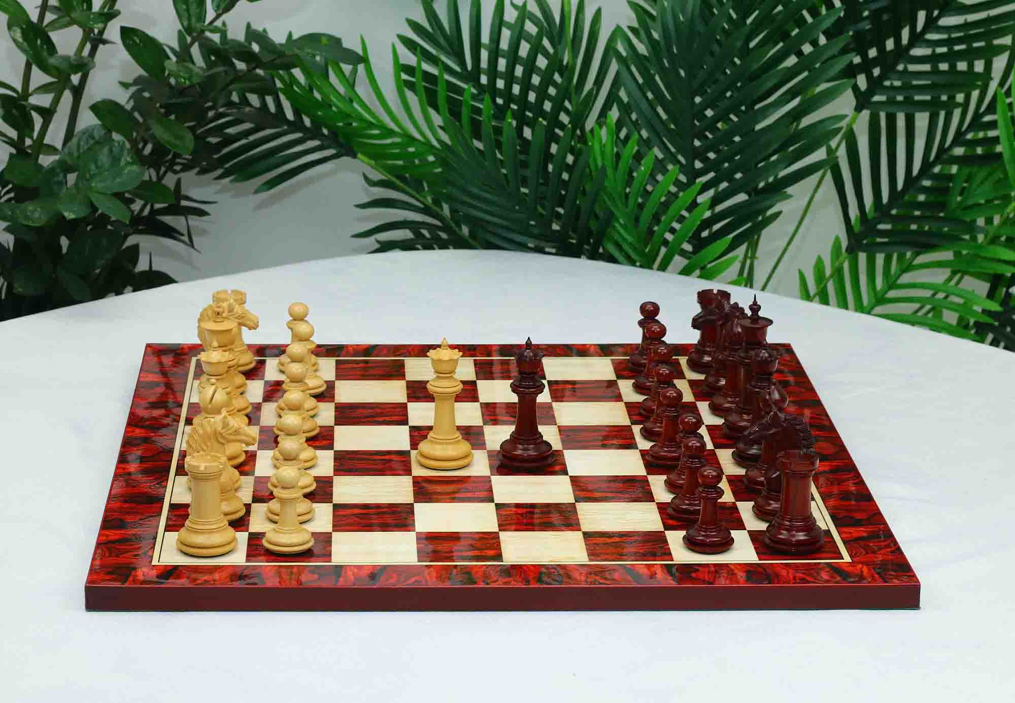 Macedon Series Luxury Staunton 4.4" Boxwood and Bud Rosewood wood Chess set - Image 37