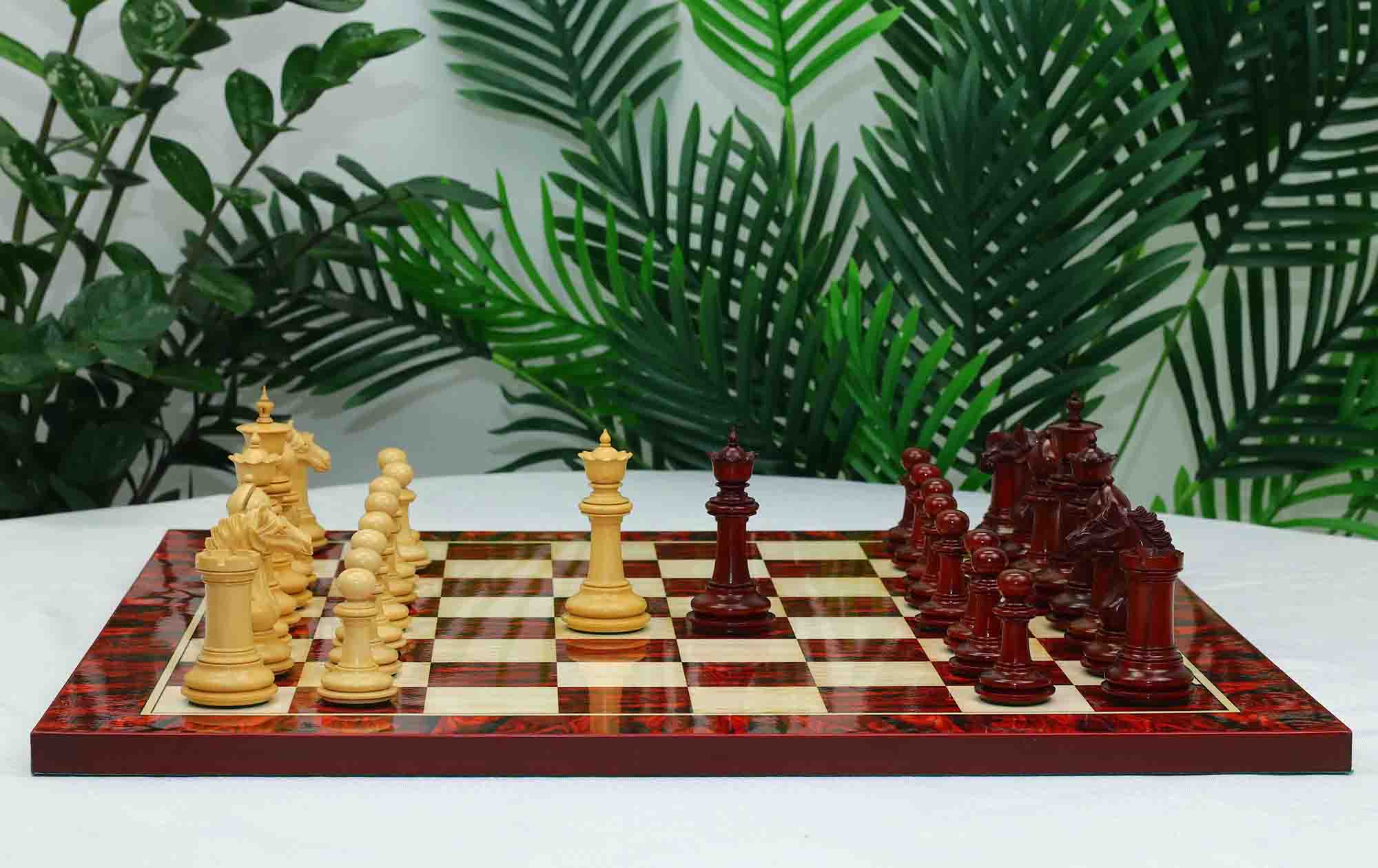 Macedon Series Luxury Staunton 4.4" Boxwood and Bud Rosewood wood Chess set - Image 38