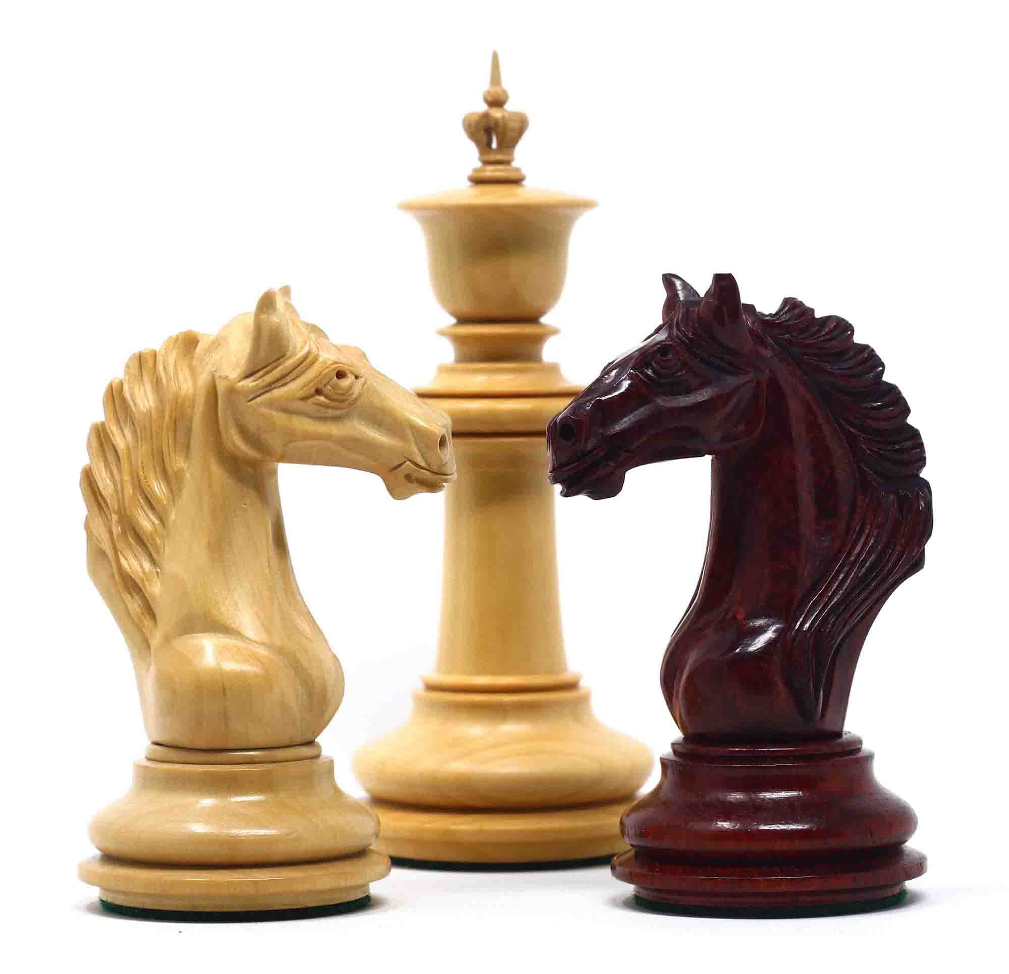 Macedon Series Luxury Staunton 4.4" Boxwood and Bud Rosewood wood Chess set - Image 5