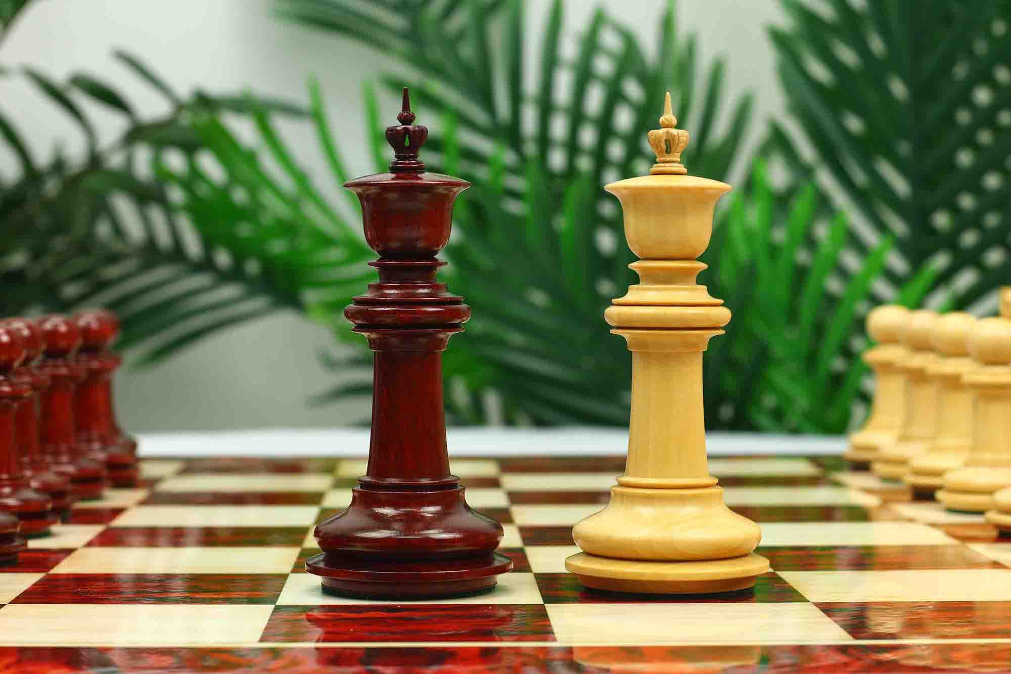 Macedon Series Luxury Staunton 4.4" Boxwood and Bud Rosewood wood Chess set - Image 8