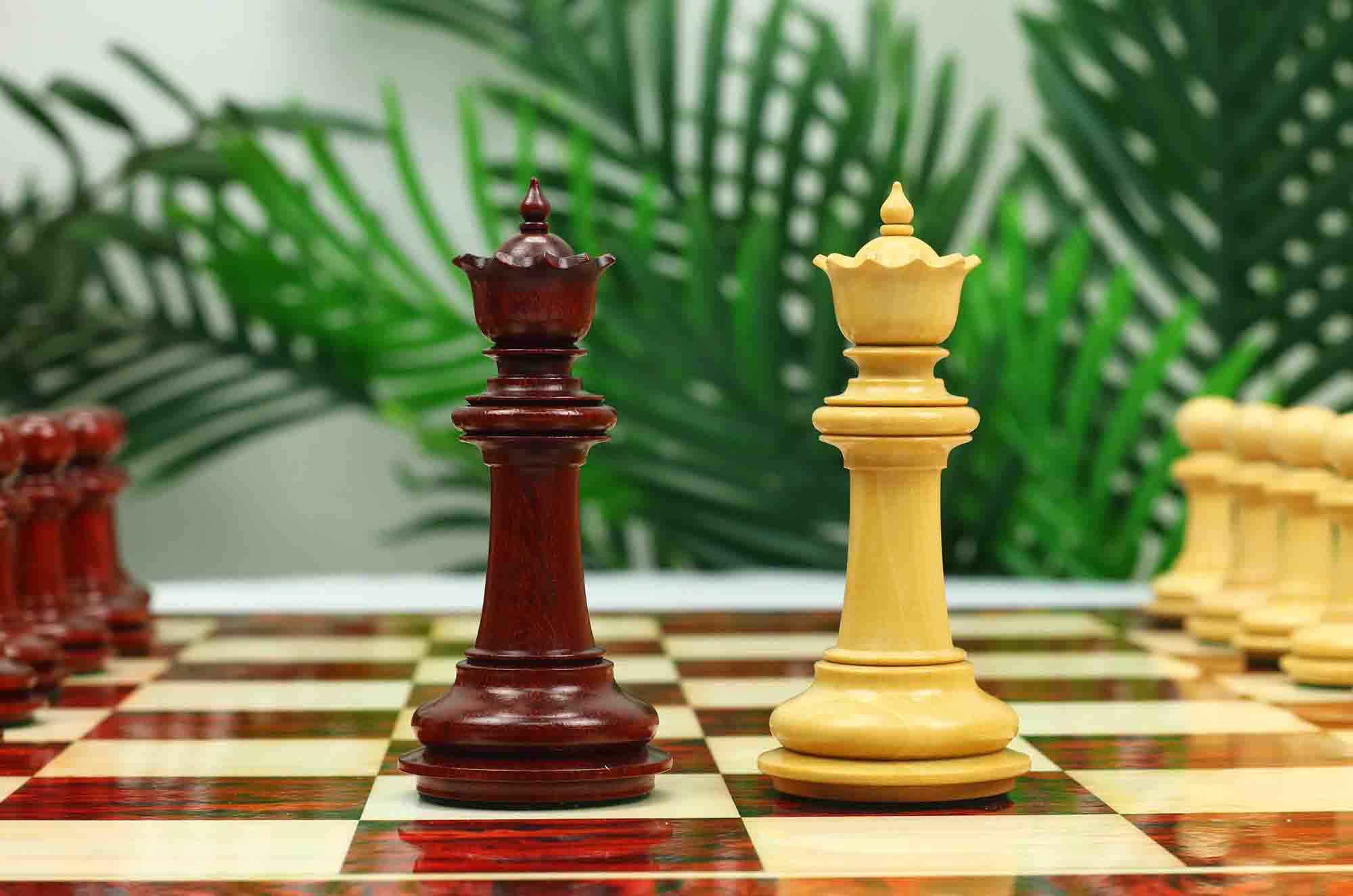 Macedon Series Luxury Staunton 4.4" Boxwood and Bud Rosewood wood Chess set - Image 9