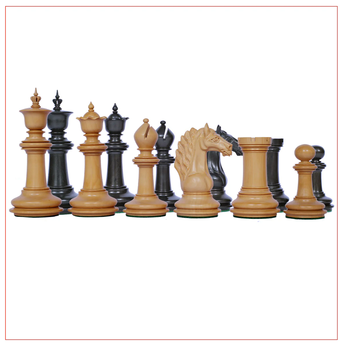 Mecadon Series 4.4" Ebony Wood Staunton Chess Set - Image 15