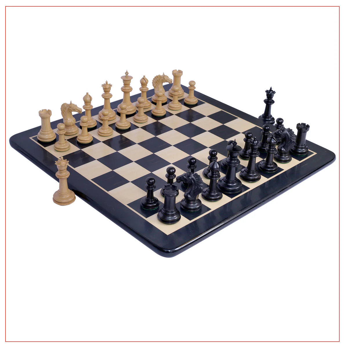 Mecadon Series 4.4" Ebony Wood Staunton Chess Set - Image 4