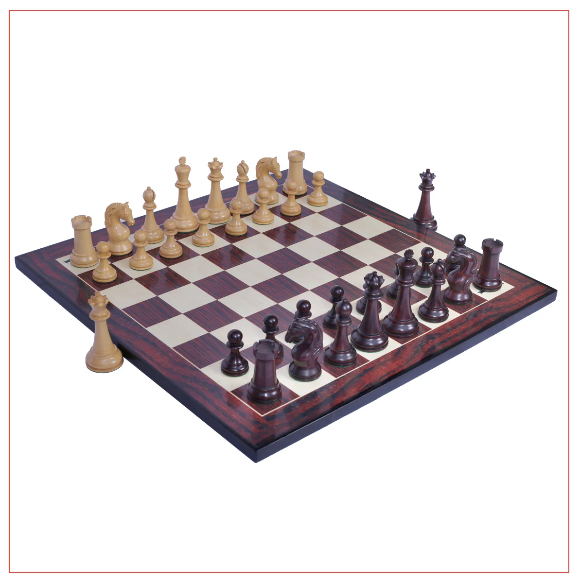 Piatigorsky 1865 Reproduction 4.5" Staunton Chess Set - Image 4