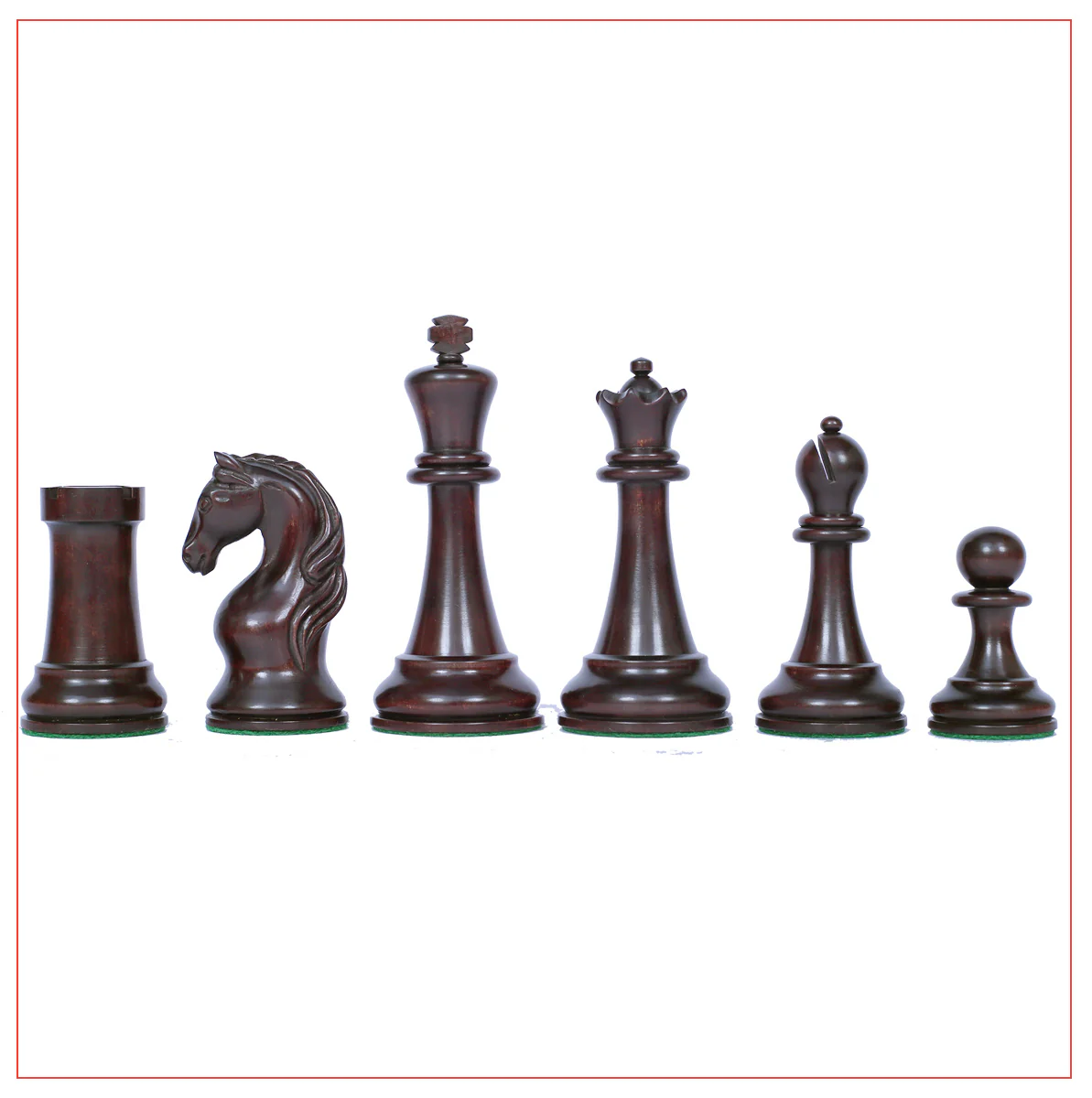 Piatigorsky 1865 Reproduction Staunton 4.5" Chess Pieces Mahogany Gilded/Natural Boxwood - Image 8