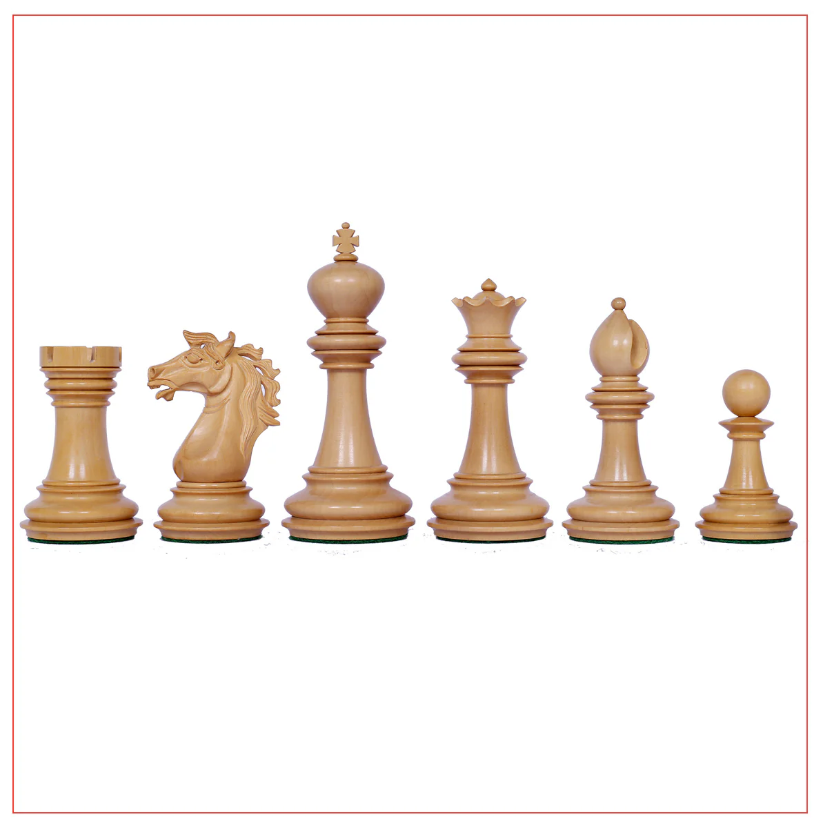 Regal Series 4" Ebony Wood Staunton Chess Set with Board - Image 5