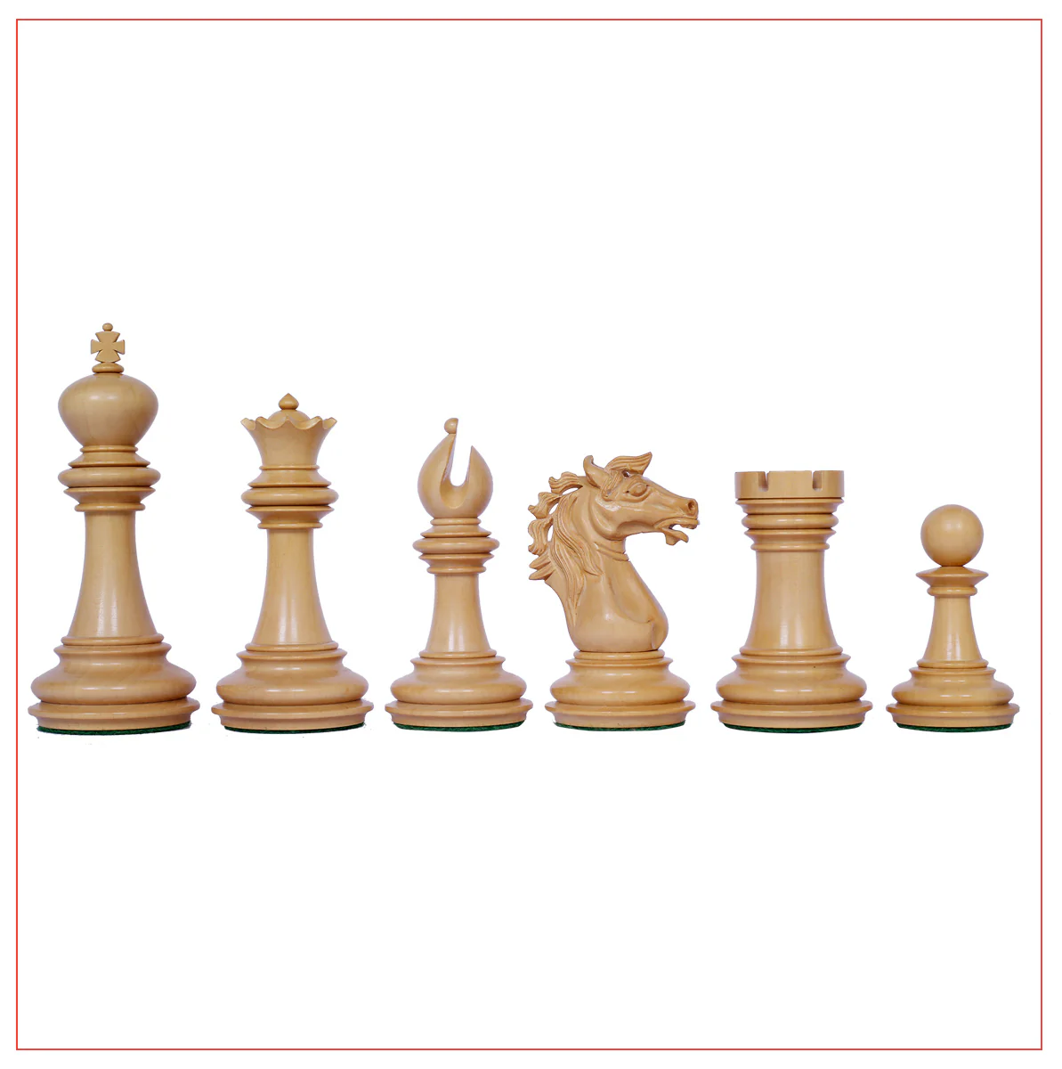 Regal Series 4" Padouk Wood Chess Pieces - Image 4