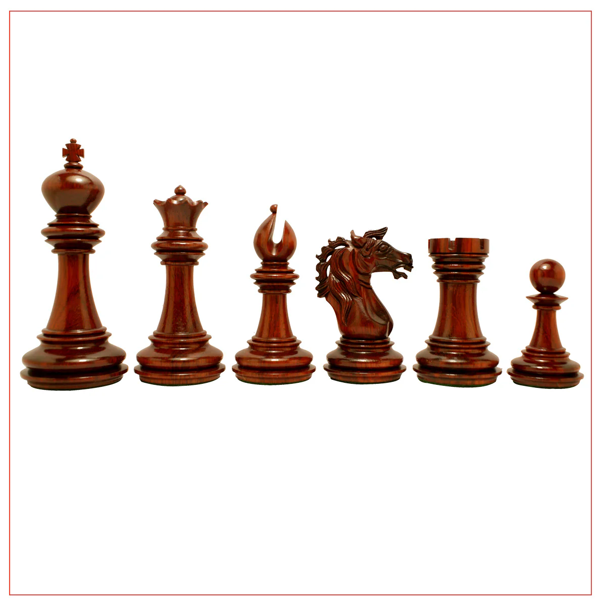 Regal Series 4" Padouk Wood Chess Pieces - Image 7