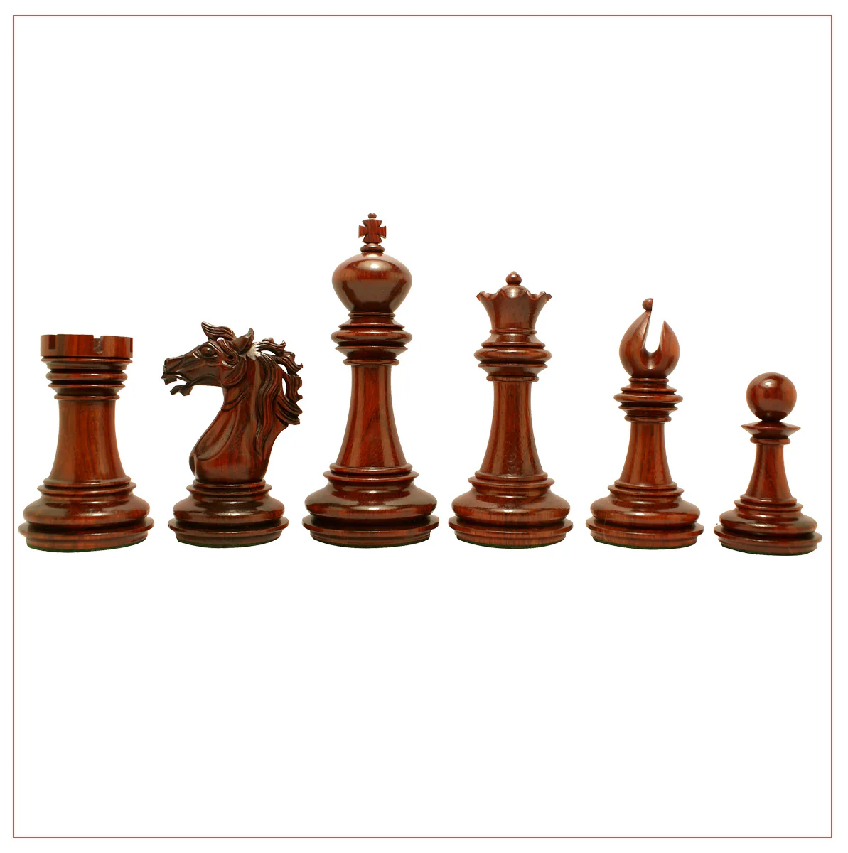 Regal Series 4" Padouk Wood Chess Pieces - Image 8
