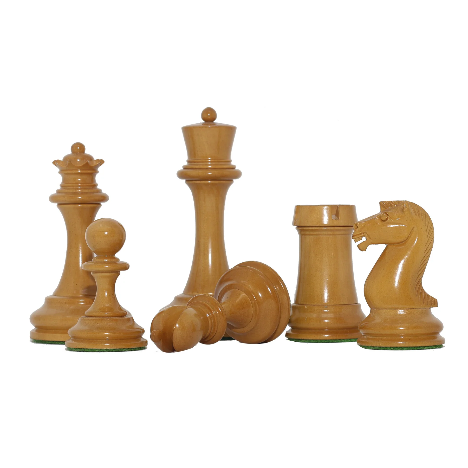 Reproduction Vintage B & Co 1860s Antique Chess Set in Ebony / Antiqued Box wood - 4" King - Image 6