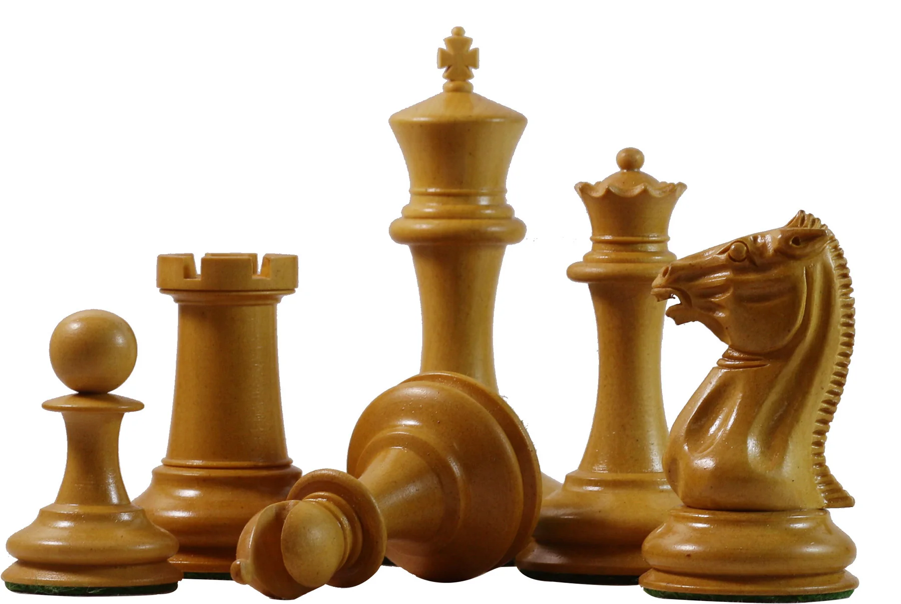 Morphy Cooke 1849-50 Vintage 3.5" Reproduction Chess Set in Antiqued Boxwood & Ebony - Image 4