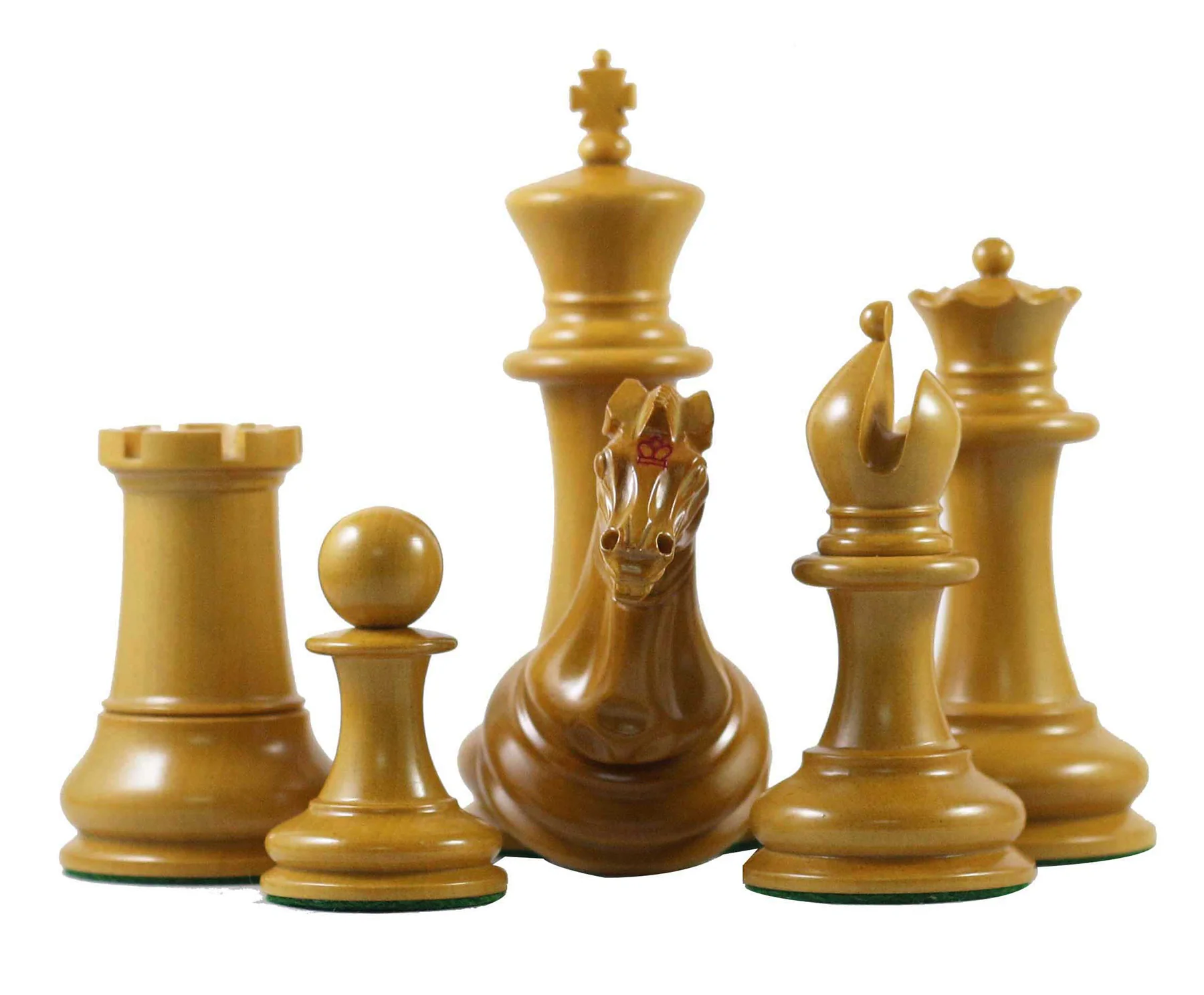 Jaques Reproduction 1850-55 Staunton 4.4" Ebony/ Antiqued Boxwood Chess Pieces - Image 5