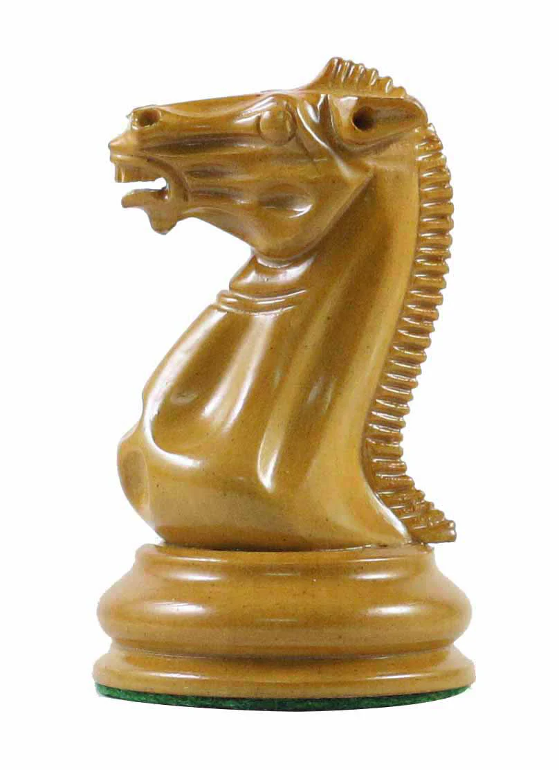 Jaques Reproduction 1850-55 Staunton 4.4" Ebony/ Antiqued Boxwood Chess Pieces - Image 8