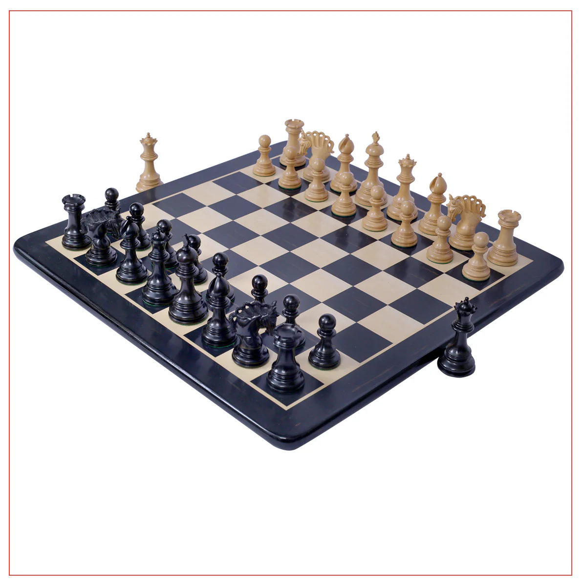 Westminster Series 4.4" Staunton Chess Set - Ebony Wood - Image 3