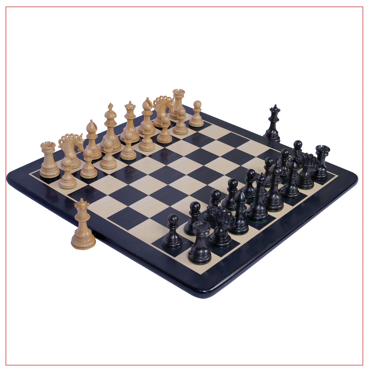 Westminster Series 4.4" Staunton Chess Set - Ebony Wood - Image 4