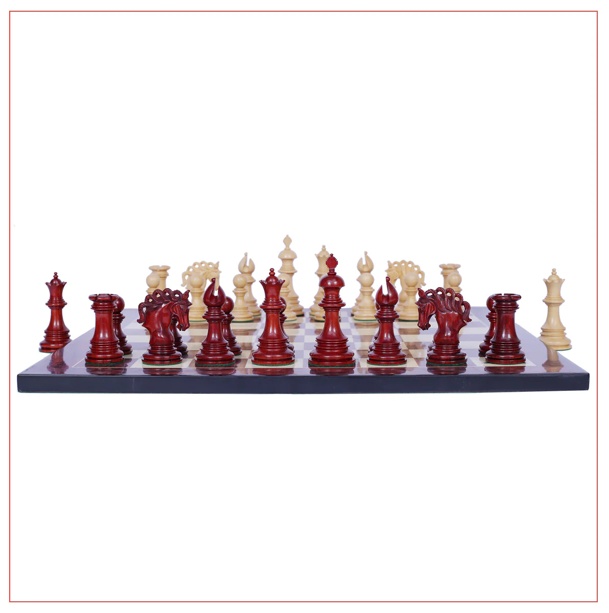 Westminster Series 4.4" Staunton Chess Set - Padouk Wood - Image 5